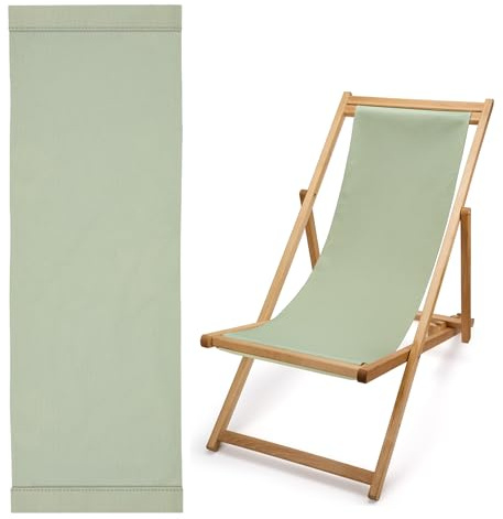 Liegestuhltuch, 125 x 43 cm, Ersatzstoff für Liegestuhl, Baumwolle, dick, Premium, Farbe Lindgrün