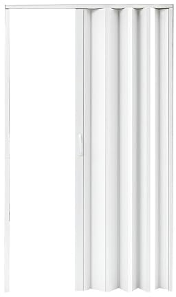 XLIHAWY Portes Accordéon, Porte Pliante Intérieure en PVC, Portes Placard avec Loquet, Poignée, Matériel Fixation pour Plus D'intimité Séparateur Pièce(80x80cm)
