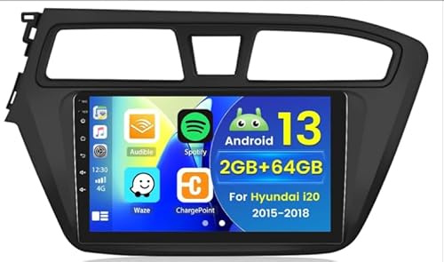 [2G+64G] ikasus Autoradio Android 15 per Hyundai i20 2015-2018 con CarPlay Wireless Android Auto Navigatore GPS Touchscreen da 9 Pollici, 2 DIN Radio Bluetooth, WiFi, FM/RDS/SWC, AHD Schermo Diviso