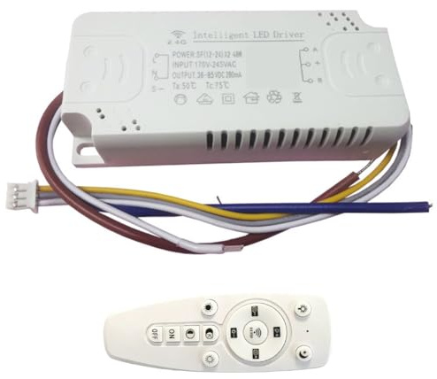 Fegtrtyoa App-Gesteuerter LED-Treiber 2,4 GHz Fernbedienung Intelligenter Transformator Dimmbarer Farbwechsel-Kronleuchter (50-70 W) X2 140 W