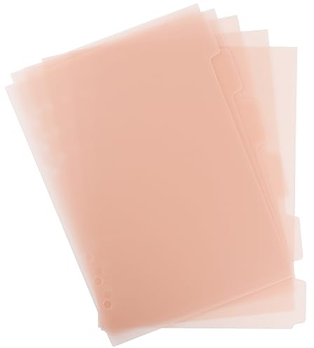 6 stycken A5-flikavdelare med insättningsbara flikar i A5-ringpärm, 6 hål, transparent mapp, avdelare för mapp, lösa blad