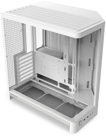 NZXT H6 - Kompaktes Dual-Kammer ATX PC-Gehäuse - Weiß | Dual-Kammer-ATX-Gehäuse für bis zu 10 120mm Lüfter und 360mm-Radiatoren, mit back-connect Mainboard-Kompatibilität.