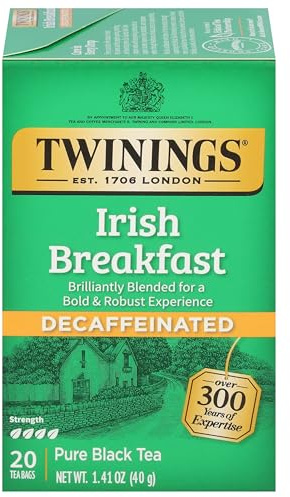 Twinings Decaffeinated Irish Breakfast Black Tea Bags, 20 CT (1 Pack)