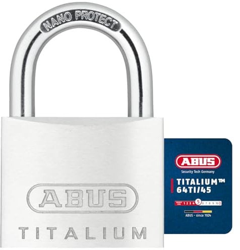 ABUS Vorhängeschloss Titalium 64TI/45 - Kellerschloss mit Schlosskörper aus Spezial-Aluminium - gehärteter Stahlbügel - ABUS-Sicherheitslevel 5