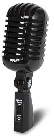 Pyle Microfono Dinamico Retro Classico, Microfono Cardioide Vintage con Cavo XLR, Compatibile con Supporto Universale, per Performance Live