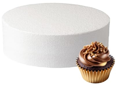 Culpitt 10 x 3 Round Cake Dummy, Straight Edge Cake Form, Practice Cake Decorating or Use for Creating Long-Lasting Displays, Smooth Polystyrene