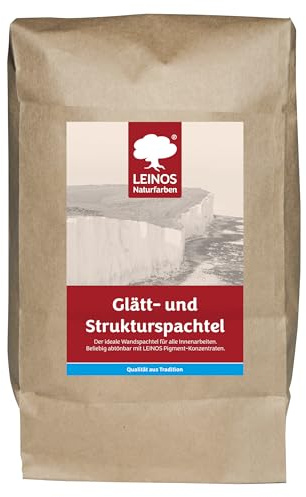 LEINOS Glätt- und Strukturspachtel 684, weiß – Feine Spachtelmasse für Wand & Decke innen, lösemittelfrei, atmungsaktiv, gebrauchsfertig, für Lehmputz, Kalk, Gips, Altanstrich, strukturierbar – 1 kg
