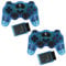 ZedLabz wireless RF double shock vibration gamepad controller for Sony Playstation 2 PS2 - Twin pack - Blue