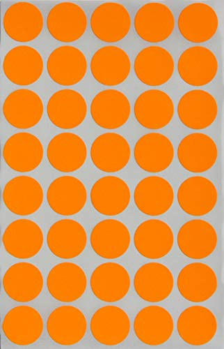 Royal Green Round Stickers Colored Dot Labels 19mm (Approximately 2cm) 3/4 Inch Neon Orange 600 Pack