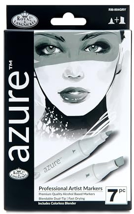 Royal and Langnickel Azure Marker Set 7/Package - Grayscale Colours