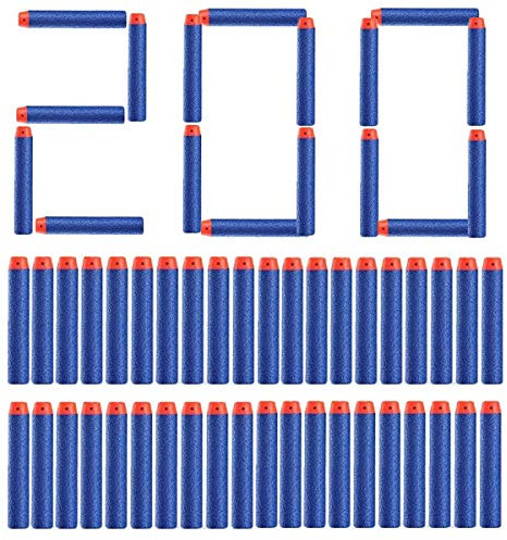 TOPWAYS® 200 pcs 7.2cm Foam Zubehör Refill Bullet Dart für Nerf Pfeile Pistole Gun N-Streik Elite Series Blasters (Blau 200 Stück)