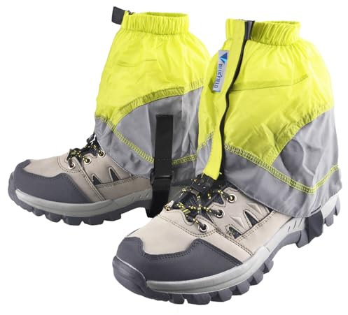Azarxis Wandern Wasserdicht Gamaschen, Schnee Gaiters, Outdoor Gamaschen für Outdoor Klettern Damen und Herren (Grün - niedrig, Einzelgröße)
