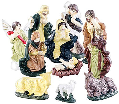 Britesta Krippenfiguren: 11-teiliges Weihnachtskrippen-Figuren-Set aus Porzellan, handbemalt (Krippe Figuren, Krippenfiguren Porzellan, Weihnachten)