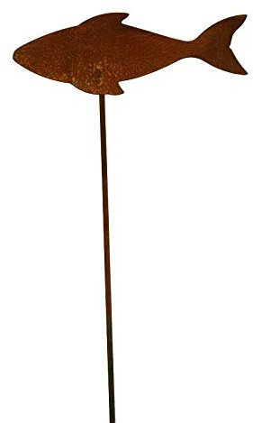Wunderschöner & Hochwertiger Gartenstecker - Tier Figur – Rost Stecker/Tierfigur – Große Auswahl – Edelrost Gartenfigur – Metall Gartendeko (Fisch - Breite 25cm)