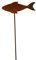 Wunderschöner & Hochwertiger Gartenstecker - Tier Figur – Rost Stecker/Tierfigur – Große Auswahl – Edelrost Gartenfigur – Metall Gartendeko (Fisch - Breite 25cm)