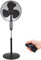 BAKAJI Ventilatore a Colonna Piantana Potenza 45W Diametro Pale 40cm 3 Velocità Selezionabili Altezza regolabile Oscillazione Orizzontale e Telecomando per Controllo a Distanza (Nero)