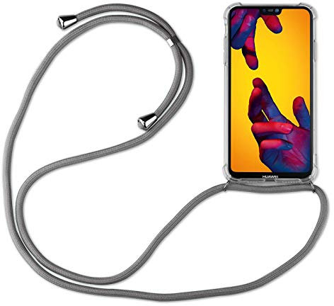 betterfon | Huawei P20 Lite Handykette Smartphone Halskette Hülle mit Band - Schnur mit Case zum umhängen Handyhülle mit Kordel zum Umhängen für Huawei P20 Lite Grau