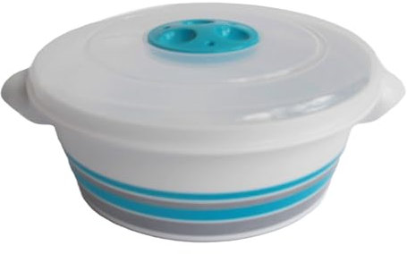 Tredoni Olla Microondas 1L con Tapa Ventilada - Olla de Vapor de Cocción Calentamiento (1 Litro)