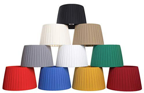 Paralume per lampada in Tessuto di seta di qualità interamente Fatto a Mano (Blu/Bluette (tessuto liscio), 14 cm (attacco E14))