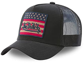 Tracker Kappe Herren Luftiges Netzgewebe, Cap Herren, Flagge, Empfindliche Haut, Schwarz, Einheitsgröße