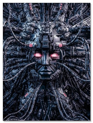 wandmotiv24 Leinwandbild Totenkopf, Hochformat, Medusa verkabelt M0214