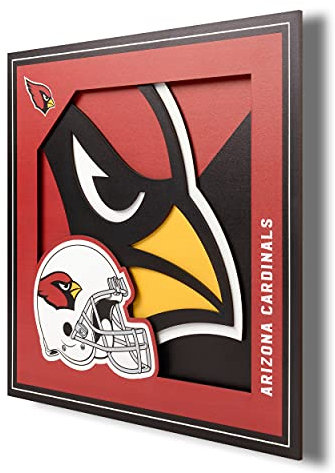 YouTheFan NFL Arizona Cardinals 3D-Logo-Serie Wandkunst – 30,5 x 30,5 cm