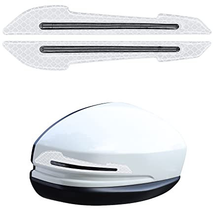 kwmobile 2X Universal Auto Seitenspiegel Aufkleber - Spiegel Schutzfolie - Folie Seitenrückspiegel Schwarz Grau 15,5x2,1 cm