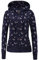 TrendiMax Sweat à capuche zippé pour femme - Veste à capuche - Pour l'hiver., Imprimé bleu foncé., M