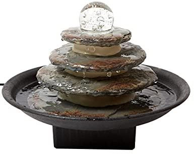 SEINHIJO Indoor Water Fountain Tabletop Fengshui Waterfall 11 Inch