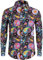 COSAVOROCK Chemise Hippie Annee 70 Homme Chemises Casual Fleur Motif Fantaisie Moche Paisley Violet M
