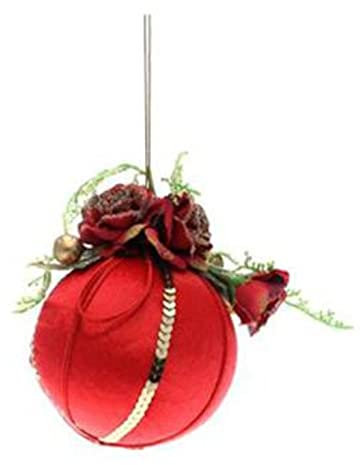 Ingrocart Weihnachtskugel aus Samt 10 cm - Farbe Rot