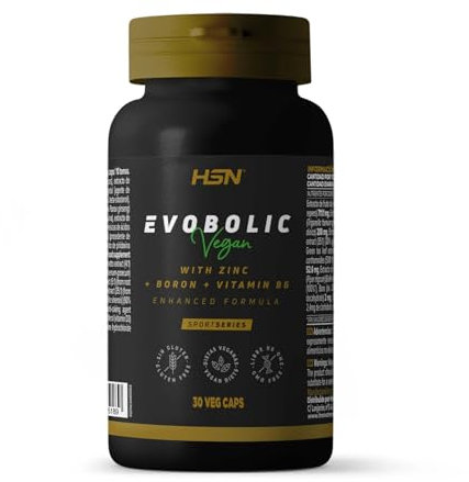HSN Potenciador para Hombre Evobolic | 30 Cápsulas Vegetales | Vitaminas, minerales y extractos de plantas | Con Ecdisteronas - Alto en Saponinas | No-GMO, Vegano, Sin Gluten