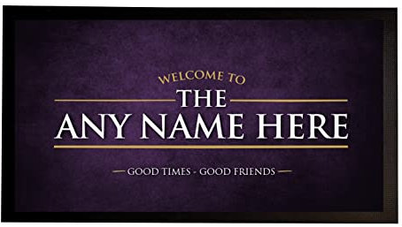 Personalisierbare Barläufermatte – jeder Name Bar – Lila Grunge Bar Läufer – Bierbar-Zubehör