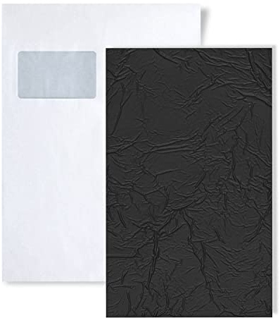 1 MUSTERSTÜCK S-24942 WallFace CREPA Graphite Black STRUCTURE Collection | Wandpaneel MUSTER in ca. DIN A5 Größe