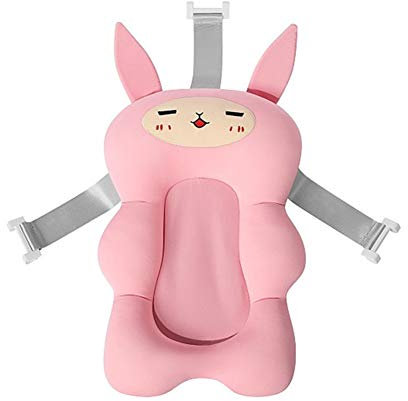 FIYSON Baby-Bad-Kissen,Badewannenkissen Neugeborene Multi Funktions-Baby-Sitzauflage,50 * 34cm Kissensitz Rutschfeste Badewannen-Pad Baby-Dusche Schwimmendes Badebett (Hase)