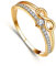 MAYIYAHO Mode Gold Silber Farbe Ring für Frauen Weiß Kristall Zirkonia Unendlichkeit Liebe Ring Verlobung Hochzeitsfeier Weiblicher Schmuck
