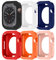 6 Piezas Fundas para Apple Watch Serie 9/Serie 8/Serie 7 41mm,Cubierta Anti-scratch de Silicona[Sin protector de pantalla] para iWatch Series 9 8 7,Negro/Blanco/Azul Real/Rojo/Naranja/Arena Rosa