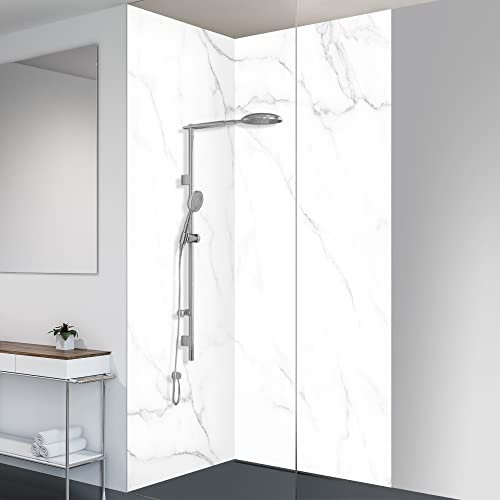 yourplate Duschrückwände mit individueller Größe (2 Rückwände – Premium Nano Glanz – bsst06) – Duschrückwand Alu mit Feuchtigkeitsschutz – Rückwand Dusche zur einfachen Montage