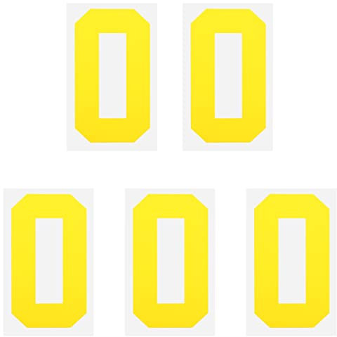 sourcing map Iron on Number 0 Heat Transfer 8 Yellow Single Number for Team Uniform, Sports T-Shirt, Football, Basketball, Baseball Pack of 5