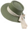 NiceYnn Chapeau de Soleil Panama en Paille Chapeau à Large Bord Respirant Ruban Amovible Vert