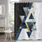 Duschvorhang Marmor 180x200, Hnmdmyi Abstrakt Modern Marineblau Schwarz Gold Luxus Kunst Geometrische Textur Badewanne Vorhang Wasserdicht Polyester Stoff Waschbar Badevorhang für Badezimmer mit Haken
