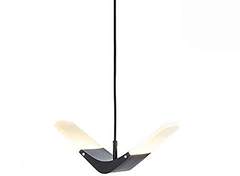 LED Kreativer Vogel Edelstahl Kleine Pendelleuchte,Schlichte Flügel-pendelleuchte,Bar Lampe,Esszimmerlampe,Schlafzimmerlampe,Nachttischlampe,Fensterbeleuchtung-Schwarz. Aufwärmen