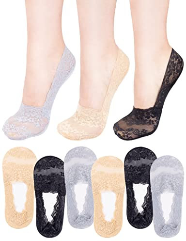 MELLIEX 6 Paar Füßlinge Damen Ballerina Socken Unsichtbare Atmungsaktiv Sneakers Socken mit Rutschfest Silikon