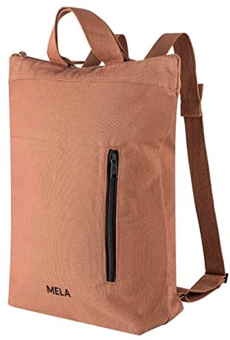 MELAWEAR - Hybrid Rucksack ANIL | Nachhaltig mit Fairtrade Cotton, GOTS & Grüner Knopf Zertifizierung, Farbe:nougat, Größe:13 Liter