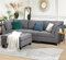 YODOLLA 225cm Corner Sofa, 3-4 Seater Modern Sofa Couch, Grey Sectional Sofa with Footstool, L-Shaped Corner Chaise for Living Room