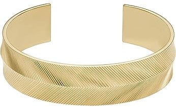 FOSSIL Damenarmspange Harlow Linear Texture Edelstahl goldfarben, JF04535710