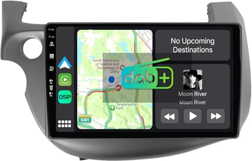 YUNTX [DAB-4G+64G] Android 14 2 DIN Radio Coche para Honda Fit Jazz (2007-2014)-[Incorporado Dab+/CarPlay/Android Auto/DSP/GPS]-IPS 2.5D 9”-Mic+Cámara-Bluetooth 5.0/Control del Volante/WiFi/USB/4G
