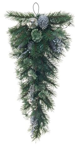 artplants.de Albero decorativo abete CICILIA, palline, verde-argento, 75 cm