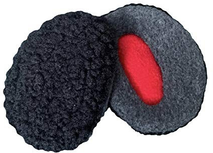 Nounex21 - Premium Ohrenwärmer 1 Paar, Ohrenschützer aus Lammfell-Imitat (Schwarz, M)