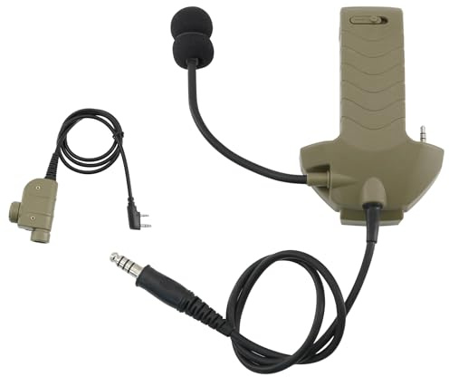 Hearangel Microphone à perche/kit PTT Ken 2 broches compatible avec les cache-oreilles Walker Razor Slim, cache-oreilles dissimulés aux cache-oreilles communiqués